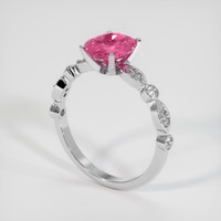 2.02 Ct. Padparadscha Sapphire Ring, 18K White Gold 2