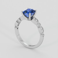 2.15 Ct. Blue Sapphire Ring, 18K White Gold 2