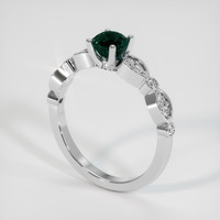 0.98 Ct. Green Sapphire Ring, 18K White Gold 2