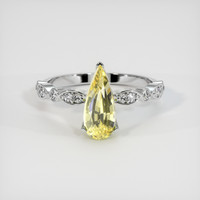 1.86 Ct. Yellow Sapphire Ring, 18K White Gold 1