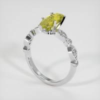 1.86 Ct. Yellow Sapphire Ring, 18K White Gold 2