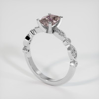 1.22 Ct. Pinkish Brown Sapphire Ring, 18K White Gold 2