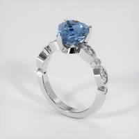 4.08 Ct. Bi Color Sapphire Ring, 18K White Gold 2