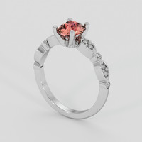 1.22 Ct. Padparadscha Sapphire Ring, 18K White Gold 2