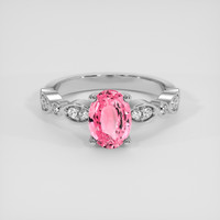 1.52 Ct. Padparadscha Sapphire Ring, 18K White Gold 1
