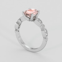 1.80 Ct. Padparadscha Sapphire Ring, 18K White Gold 2