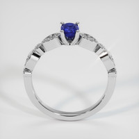 0.70 Ct. Blue Sapphire Ring, 18K White Gold 3