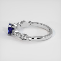 0.70 Ct. Blue Sapphire Ring, 18K White Gold 4