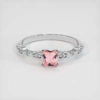 0.40 Ct. Pink Sapphire Ring, 18K White Gold 1