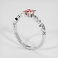 0.40 Ct. Pink Sapphire Ring, 18K White Gold 2