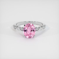 3.06 Ct. Pink Sapphire Ring, 18K White Gold 1