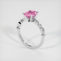 3.06 Ct. Pink Sapphire Ring, 18K White Gold 2