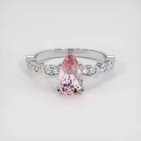2.15 Ct. Pink Sapphire Ring, 18K White Gold 1