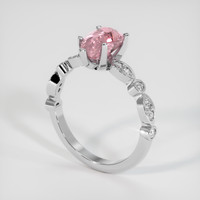2.15 Ct. Pink Sapphire Ring, 18K White Gold 2