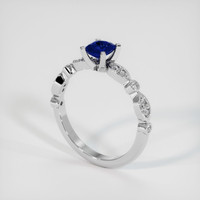 0.64 Ct. Sapphire Ring, 18K White Gold 2