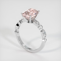 2.57 Ct. Peach Sapphire Ring, 18K White Gold 2