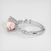 2.57 Ct. Peach Sapphire Ring, 18K White Gold 4