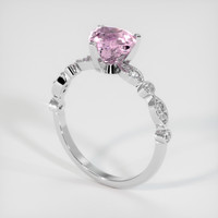 1.60 Ct. Pink Sapphire Ring, 18K White Gold 2