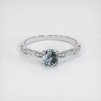 0.76 Ct. Sapphire Ring, 18K White Gold 1