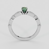 0.50 Ct. Green Sapphire Ring, 18K White Gold 3
