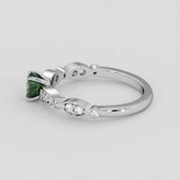 0.50 Ct. Green Sapphire Ring, 18K White Gold 4