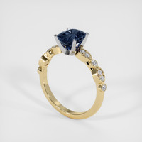 1.53 Ct. Blue Sapphire Ring, 14K White & Yellow 2