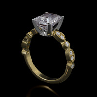 2.00 Ct. Gemstone Ring, 18K White & Yellow 2