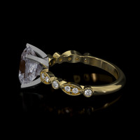 2.00 Ct. Gemstone Ring, 18K White & Yellow 4