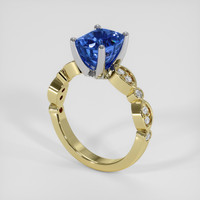 3.40 Ct. Blue Sapphire Ring, 18K White & Yellow 2