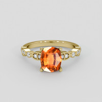 2.37 Ct. Orange Spessartite Garnet Ring, 14K Yellow Gold 1