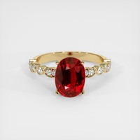 3.07 Ct. Ruby Ring, 14K Yellow Gold 1