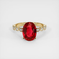 4.09 Ct. Ruby Ring, 14K Yellow Gold 1