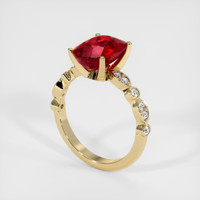4.09 Ct. Ruby Ring, 14K Yellow Gold 2