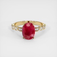 3.17 Ct. Ruby Ring, 14K Yellow Gold 1