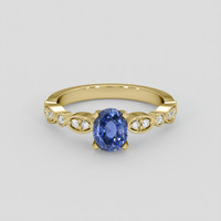 1.71 Ct. Blue Sapphire Ring, 14K Yellow Gold 1