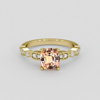 1.63 Ct. Padparadscha Sapphire Ring, 14K Yellow Gold 1