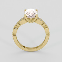 3.06 Ct. Peach Sapphire Ring, 14K Yellow Gold 3