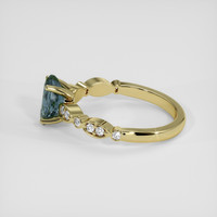 1.20 Ct. Greenish Blue Sapphire Ring, 14K Yellow Gold 4