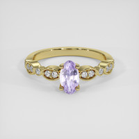 0.67 Ct. Pinkish Purple Sapphire Ring, 14K Yellow Gold 1