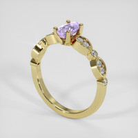 0.67 Ct. Pinkish Purple Sapphire Ring, 14K Yellow Gold 2