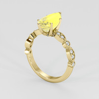 3.96 Ct. Yellow Sapphire Ring, 14K Yellow Gold 2