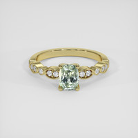 1.12 Ct. Green Sapphire Ring, 14K Yellow Gold 1