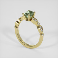1.12 Ct. Green Sapphire Ring, 14K Yellow Gold 2