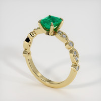 0.75 Ct. Emerald Ring, 18K Yellow Gold 2