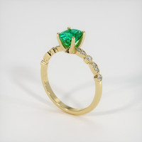 0.74 Ct. Emerald Ring, 18K Yellow Gold 2