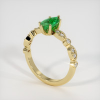 0.92 Ct. Emerald Ring, 18K Yellow Gold 2