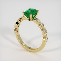 1.09 Ct. Emerald Ring, 18K Yellow Gold 2