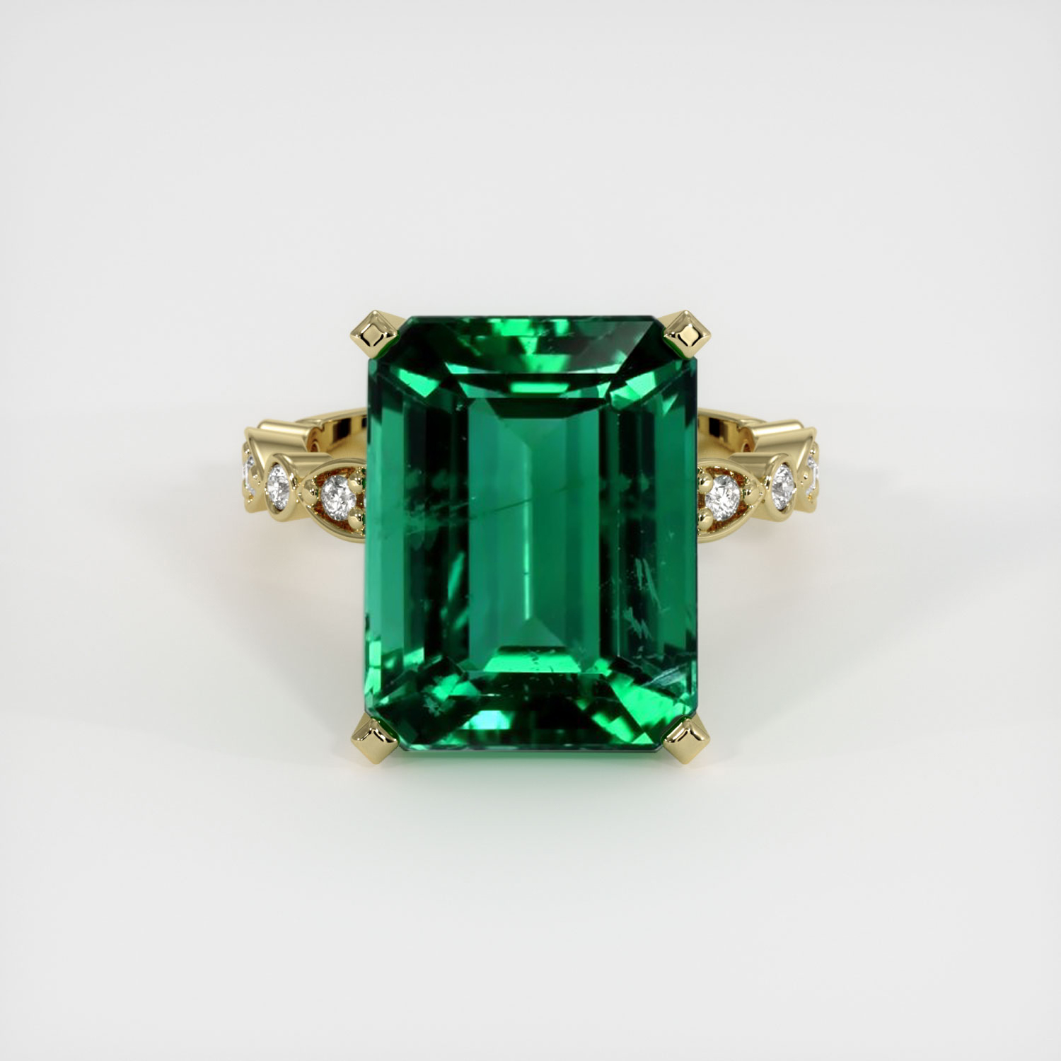 Emerald Ring 11.15 Ct. 18K Yellow Gold | The Natural Emerald Company