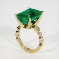 11.15 Ct. Emerald Ring, 18K Yellow Gold 2