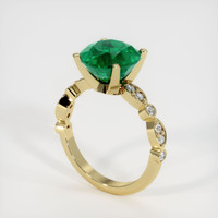 3.36 Ct. Emerald Ring, 18K Yellow Gold 2